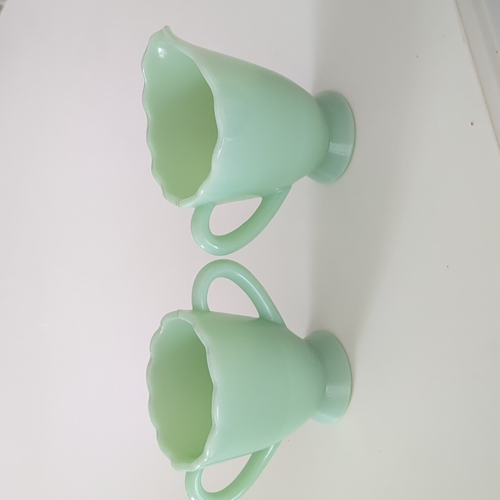 Mosser Jadeite Creamer and Sugar